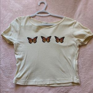 urban outfitters yellow butterfly top